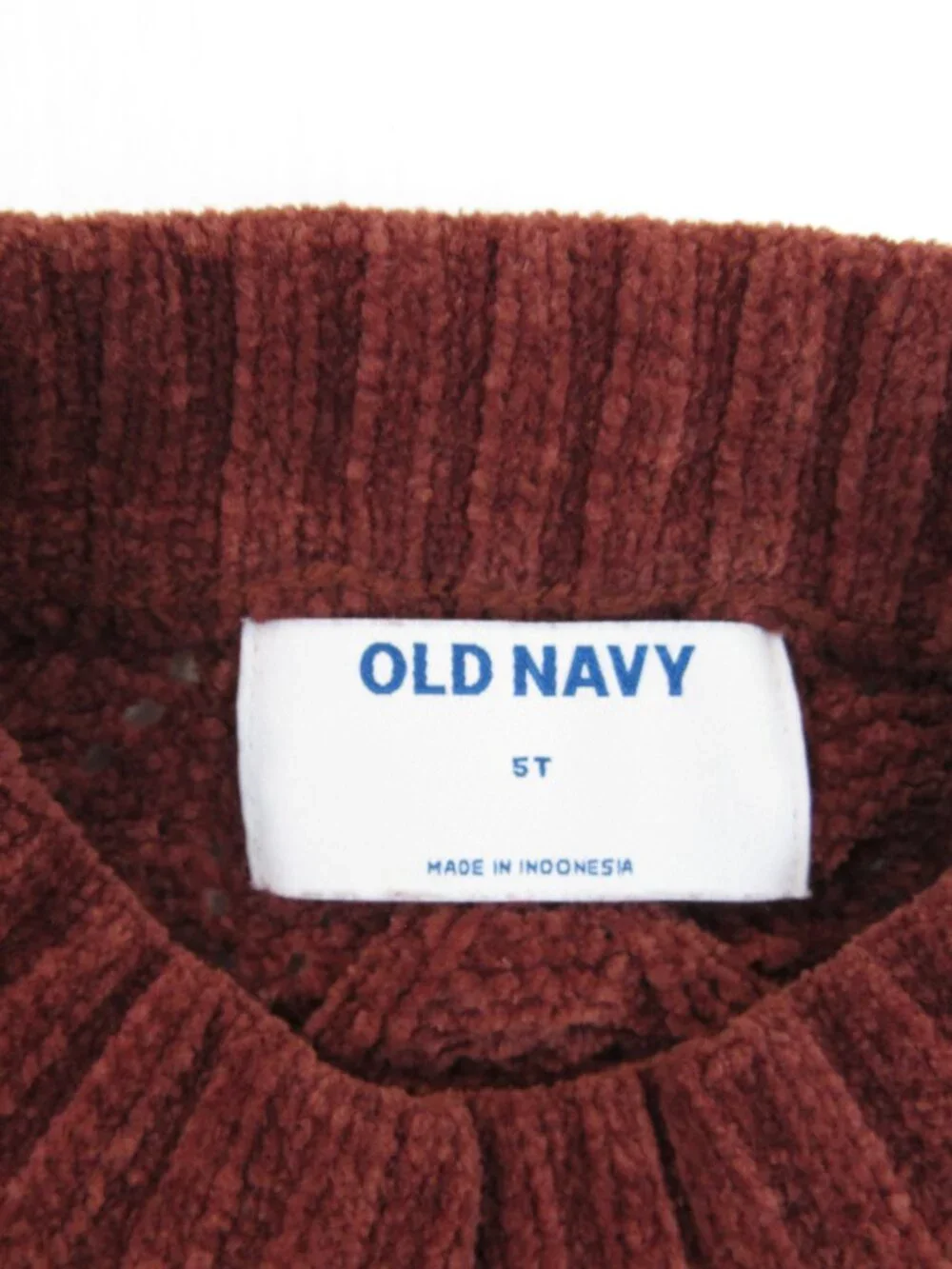 Old Navy Chenille Knit Sweater Girl's 5T Mock Neck Diamond Weave Ribbed Waist